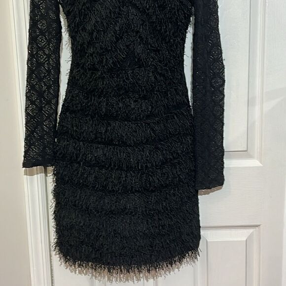 BCBGMaxAzria Black “Velma” fringe Dress size M - Picture 6 of 15